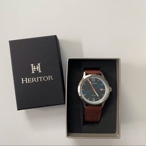 Heritor Automatic Becker Leather-Band Watch w/Date
